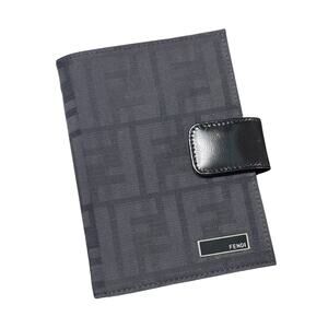 Auth. Fendi FF Zucca Black Agenda Notebook Cover Planner